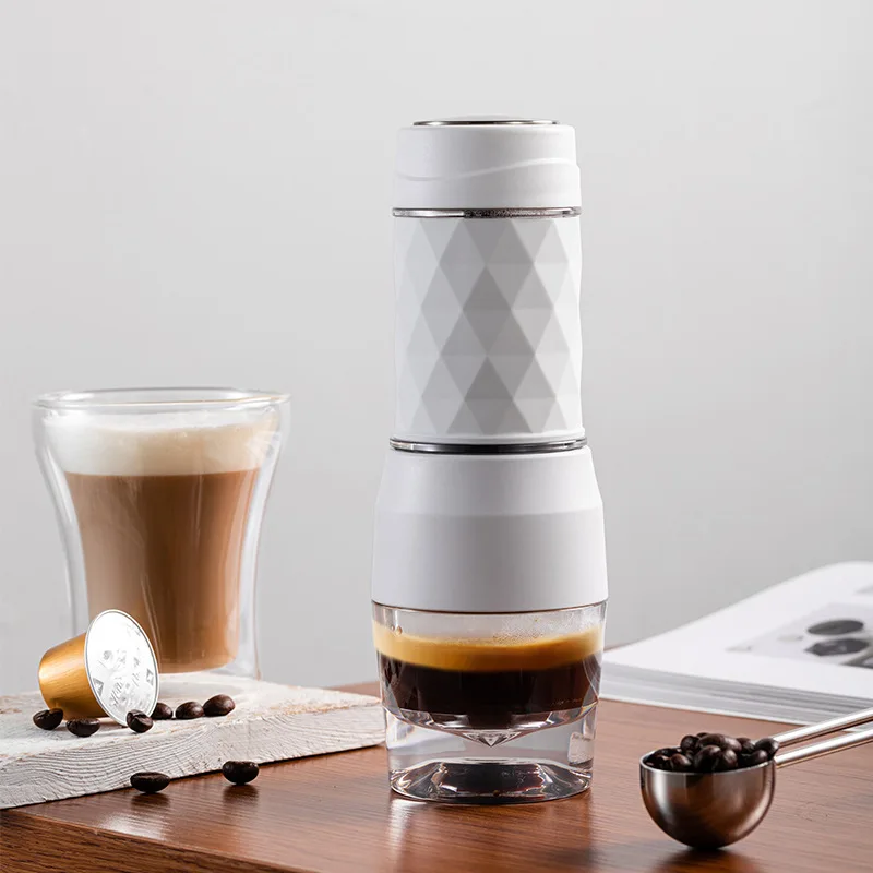Portable Espresso Machine Manual Espresso Coffee Maker 18 Bar Pressure For Capsule Coffee Powder For Travel Kitchen Office enlarge