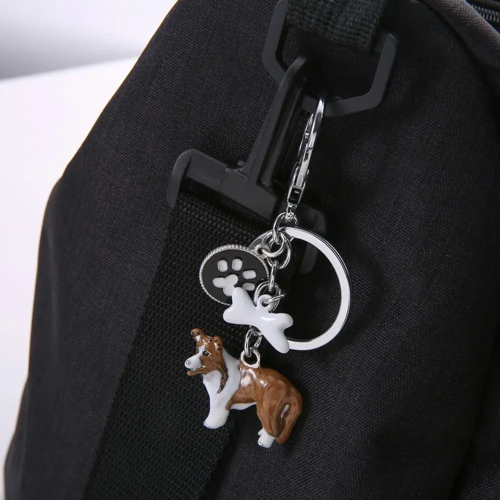 

Bag Pendant Car Keyring Keychain Pendant Animal Keychain Border Collie Keychain 3D Pet Dog Keychains 3D Dogs Keyring