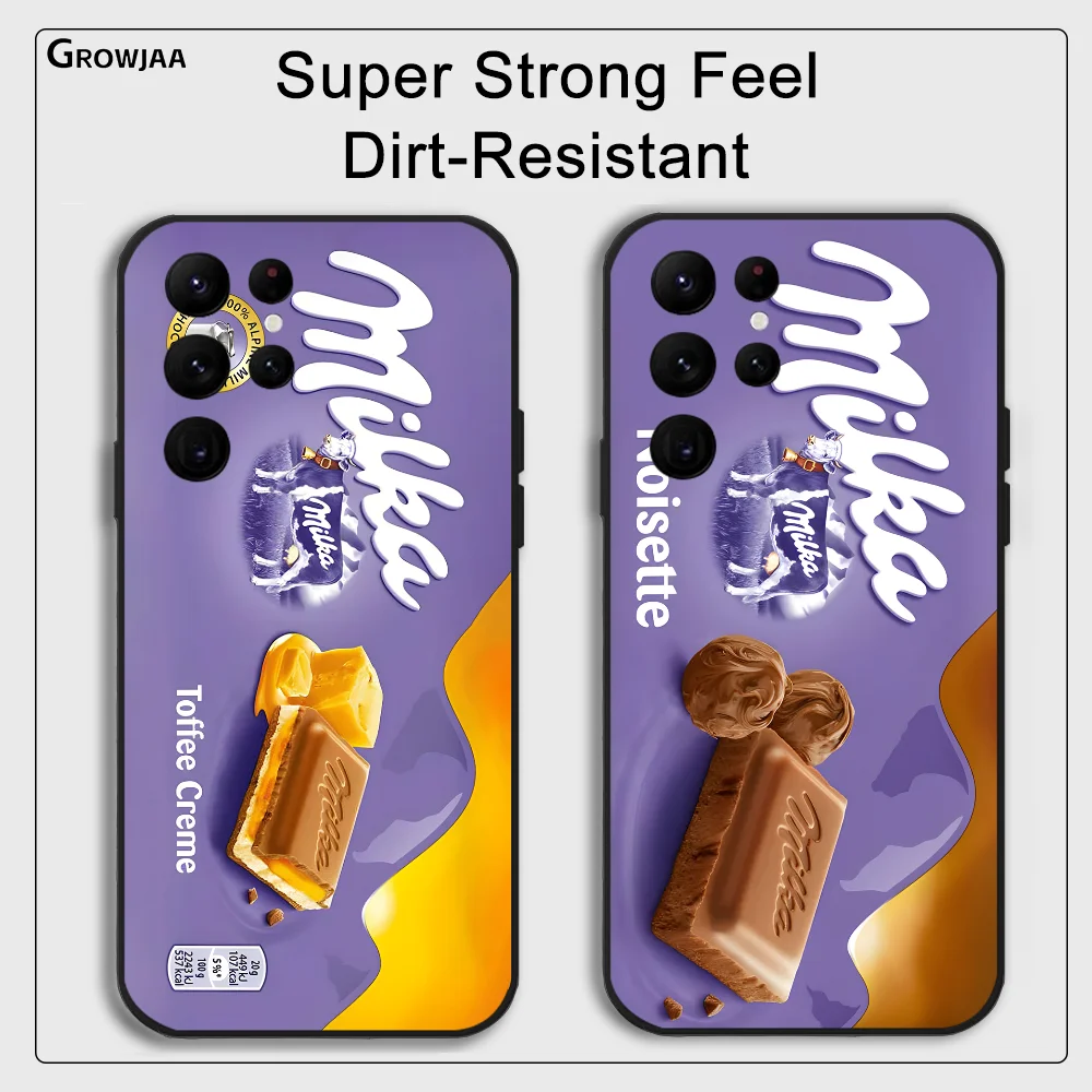 Фото Chocolate M-MilkaS BoxS Phone Case For Samsung Galaxy S24 Ultra S22 S23 Ultra S21 S20 5G Protective Silicone TPU Funda №2