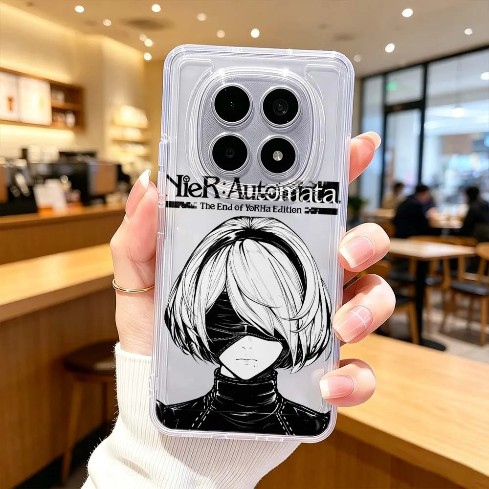 Фото Аниме-чехол NieR Automata для Xiaomi POCO X7 X6 X5 F7 F6 F5 F4 M8 M6 C85 C71 Pro, прозрачный защитный чехол для телефона №1