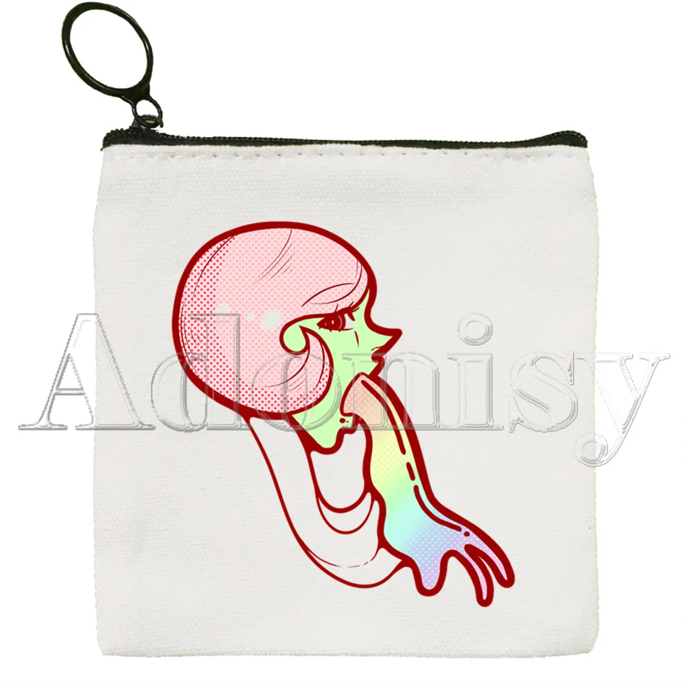 Junji Ito Hand-painted Wallet Blank Canvas Pure White Cloth Bag Customized Hand-painted Small Coin Bag