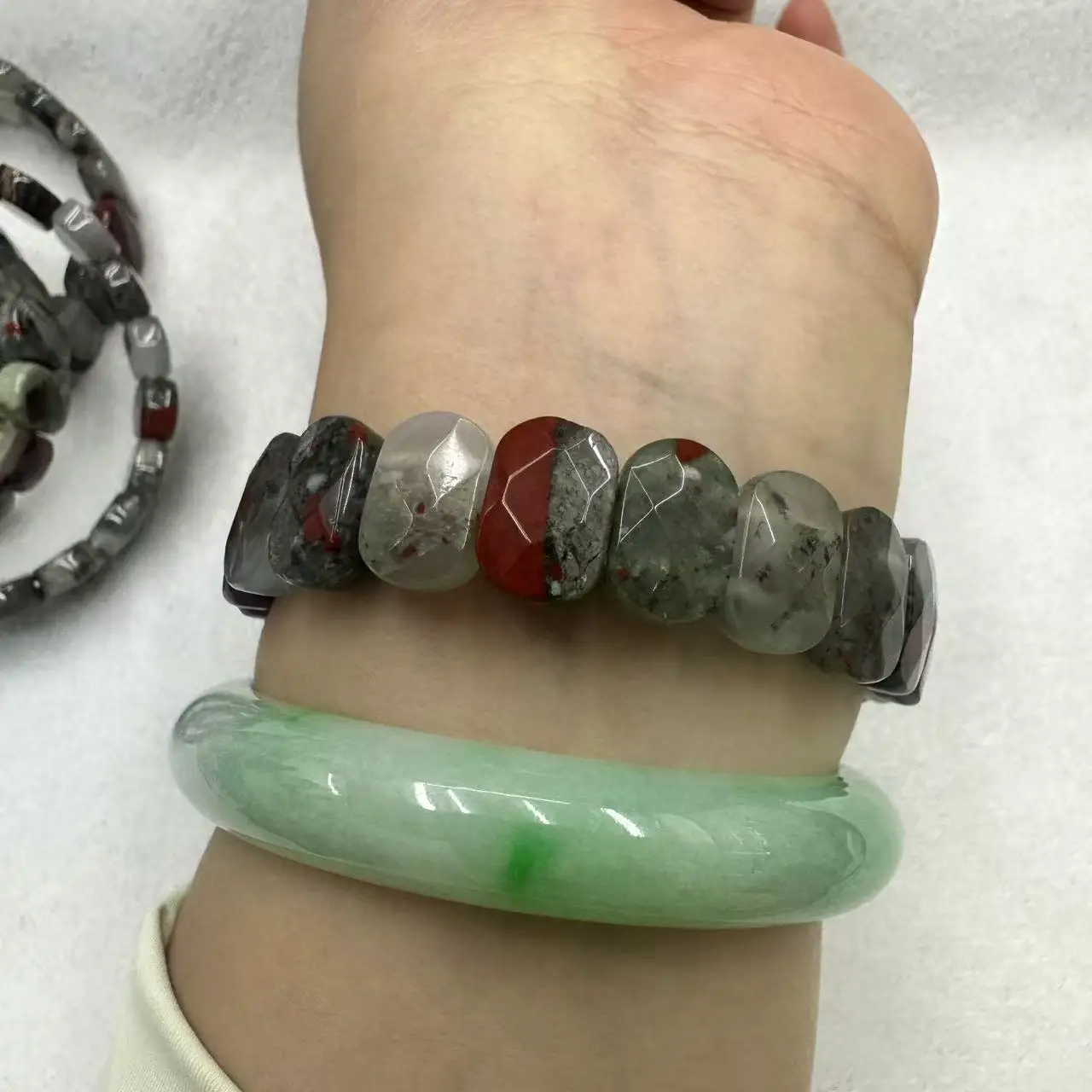 Африканский кровавый камень/Гелиотроп бусины браслет из натурального