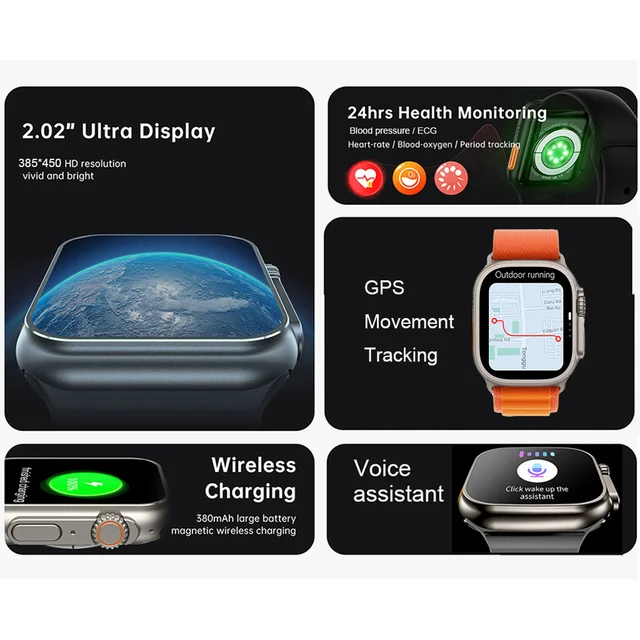 New Smart Watch Ultra 8 NFC GPS Track 49mm Men Women Smartwatch Series 8 Thermometer BluetoothCall Waterproof Sports For Apple 5