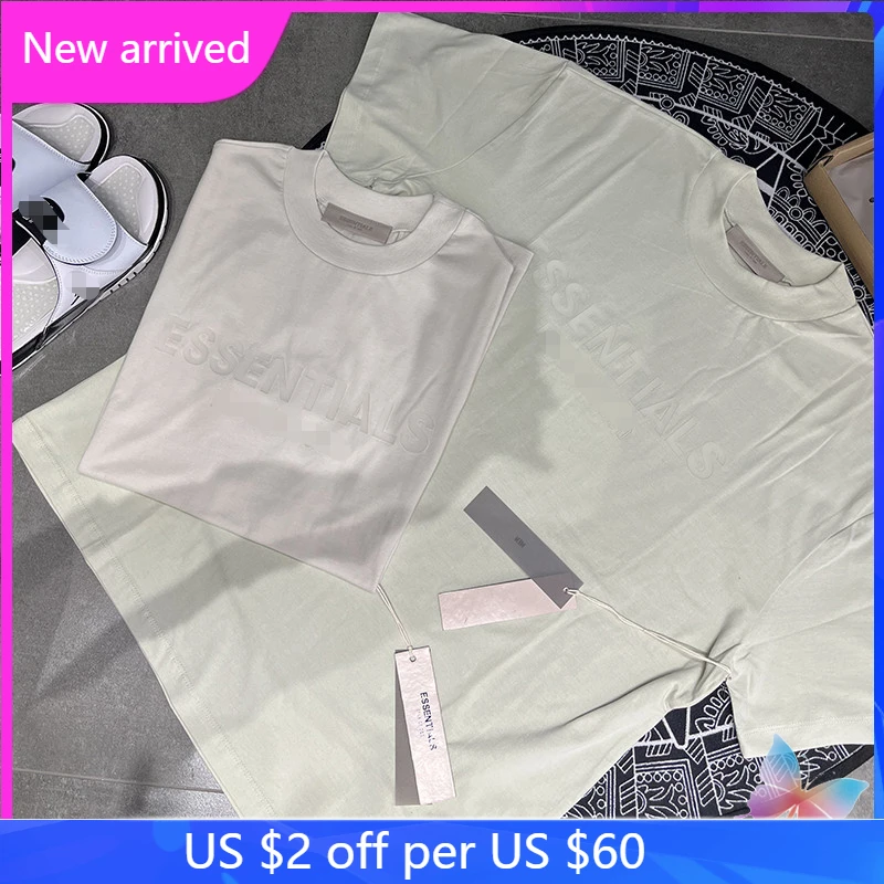 

Oversized ESSENTIALS Tshirts Limited 3D Micro-standard Logo Round Neck Short-sleeved T-shirt for Men Women