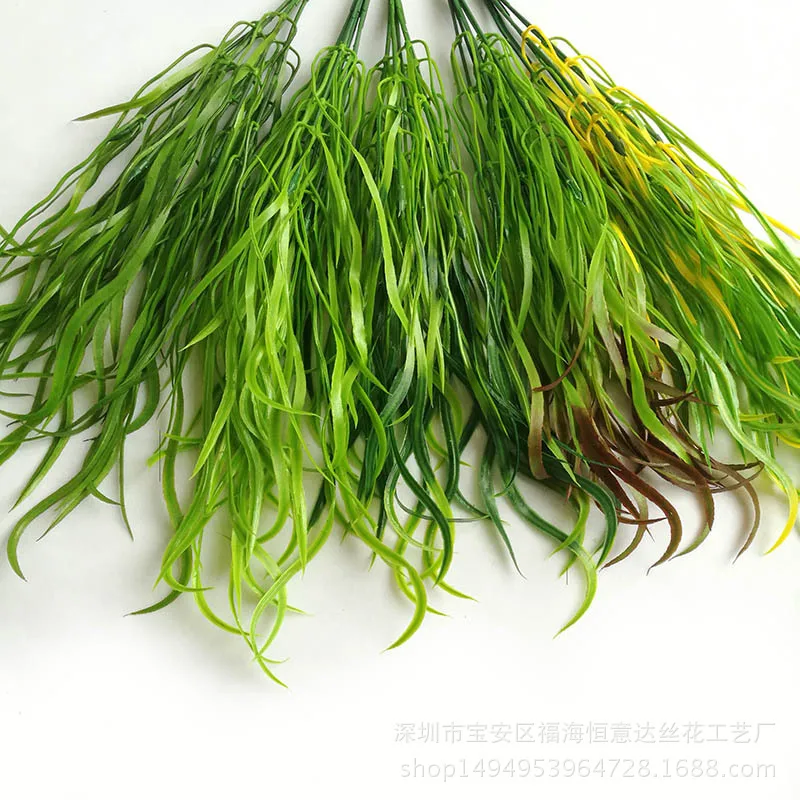 

Искусственная трава дракона для бороды, зеленая лоза листья из ротанга, растения, плоская трава, настенные аксессуары, зеленое ландшафтное ...