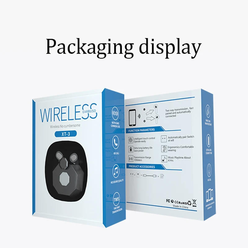 XT3 TWS Bluetooth-наушники Беспроводные стереонаушники 5.0 Сенсорное управление Игровая