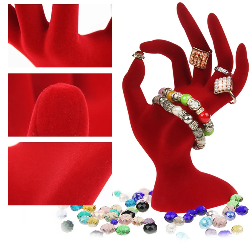 Подставка для ювелирных изделий Вельветовая подставка демонстрации в форме руки