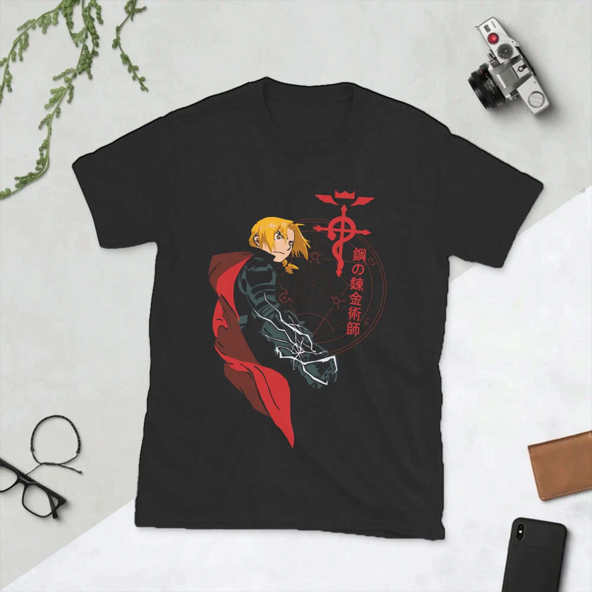 Фото Футболка Fullmetal Alchemist, мужская хлопковая футболка с круглым воротником, футболки с короткими рукавами Alphonse Fma Manga Hiromu Arakawa, уникальная одежда №1