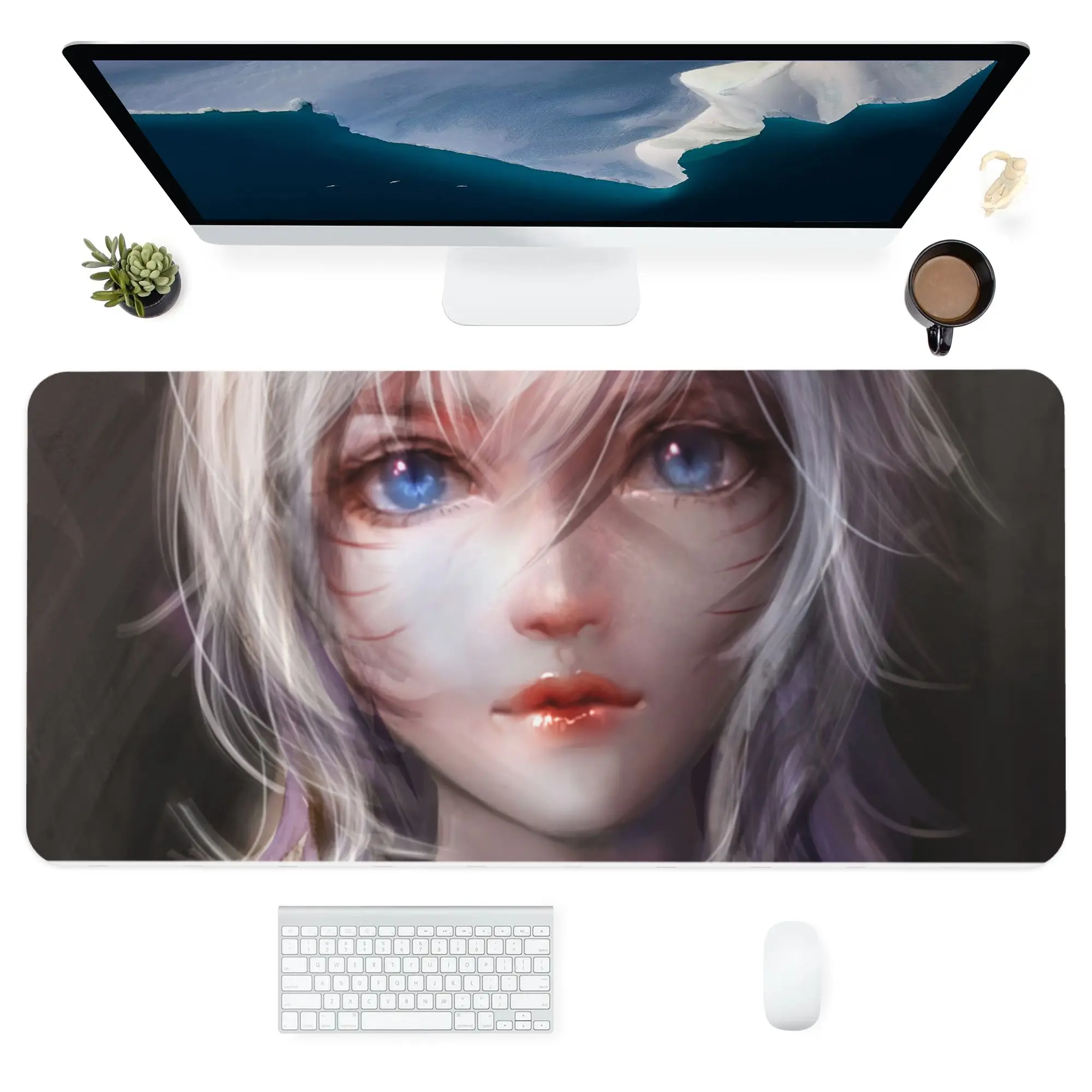 

Коврик для мыши LOL KDA HD с принтом XXL, игровой аксессуар, популярный большой коврик для клавиатуры с фиксирующим краем, мультяшный аниме, Пряма...