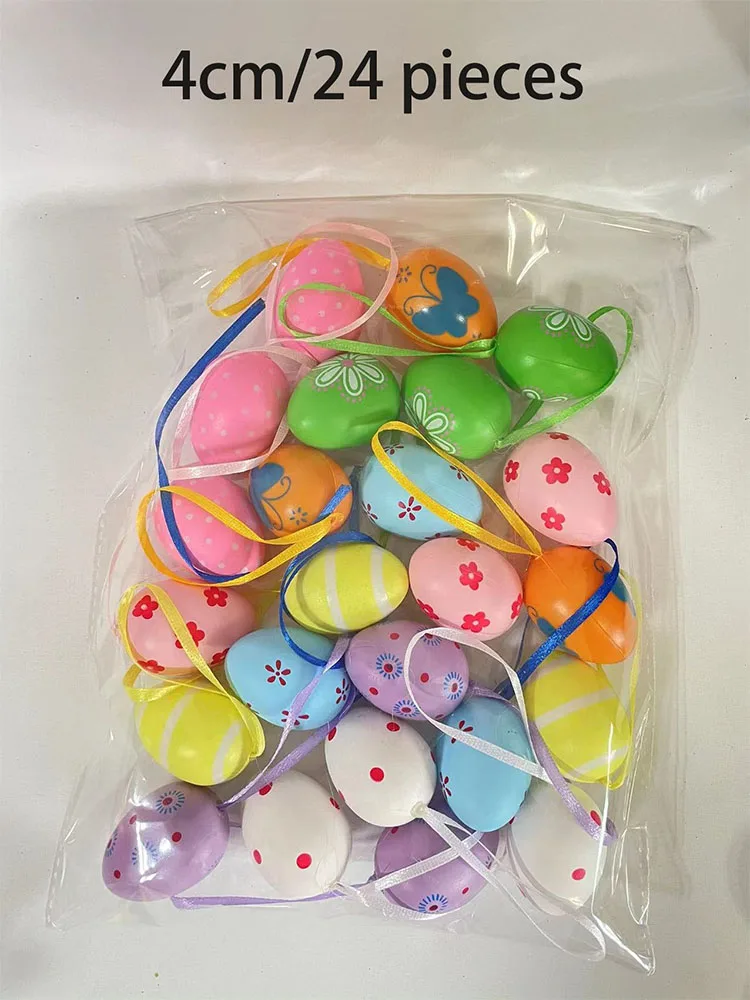 

Пасхальные яйца декоративные пластиковые 24 шт