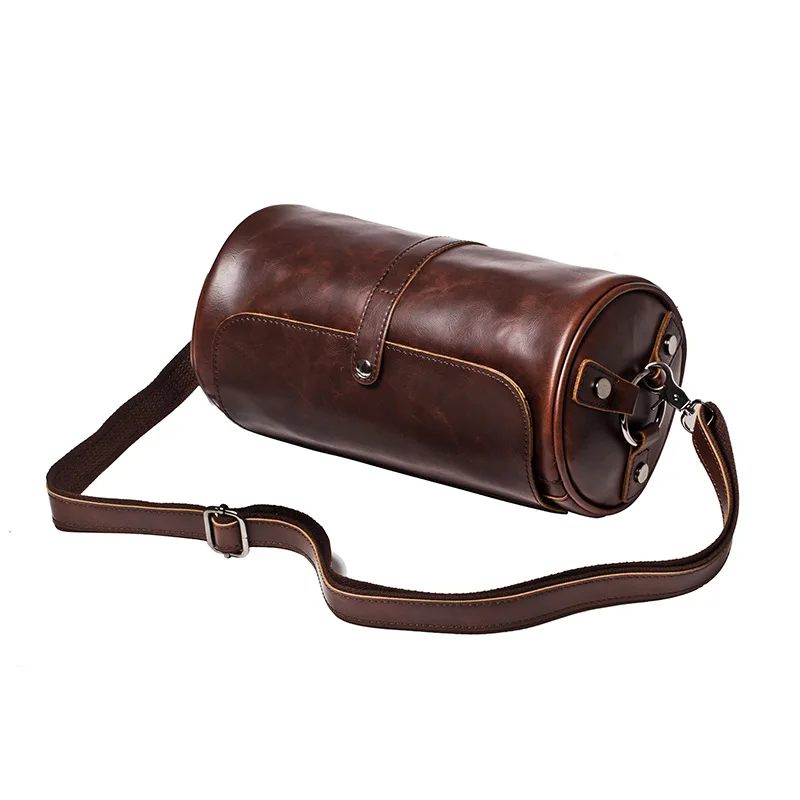 

Shoulder Men Bag Male Bags Shoulder Mens Bag Barrel Bags Brand Brown For Crossbody Shaped Luxury Vintage Messenger Bag Designer