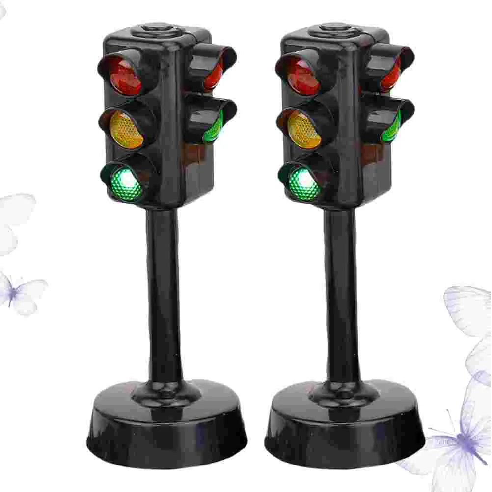 

2pcs Traffic Signals Lamp Toy Traffic Lights Toy Early Education Playthings Traffic Sign Model Toy for Home Shop