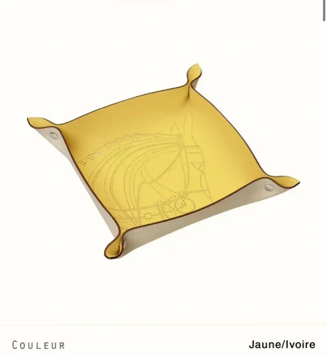 Воловья кожа! Куриный желтый/оловянный серый двухцветный складной поднос для