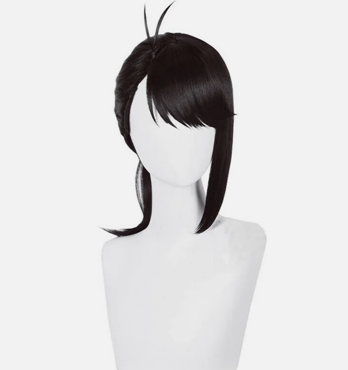 Suzume no Tojimari Iwado Косплей Парики 55 см Прямые черные синтетические волосы