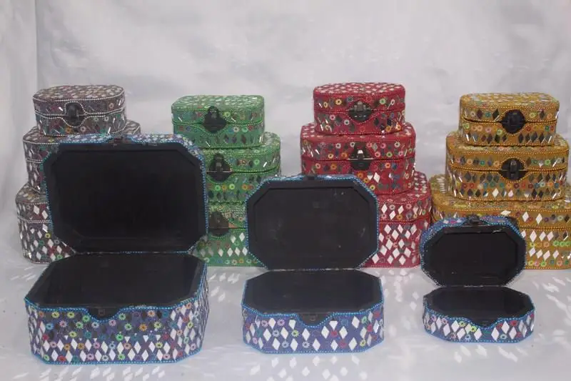 

Индийская ручная работа зеркальная и Bocuklu 3'lü Alpaka Box Hediyelik