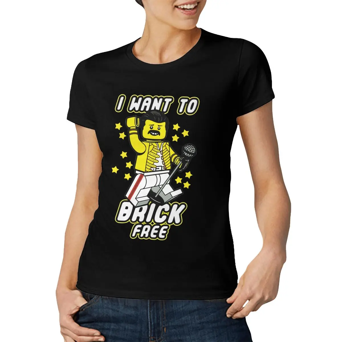 Забавная женская футболка Sh12 I Want To Block с карикатурой Freelego Queen Freddie Mercury крутая