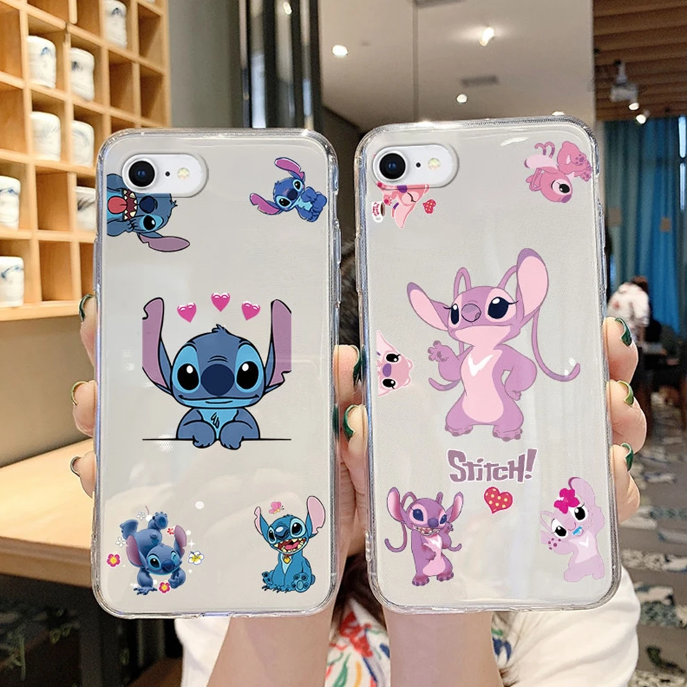 Чехол для Телефона iphone 6 7 8 Plus, чехол для пары, Ститч, розовый,  Микки, Минни, Дональд Дак, чехол для iphone 7Plus 8 + SE2020 7, бампер |  AliExpress