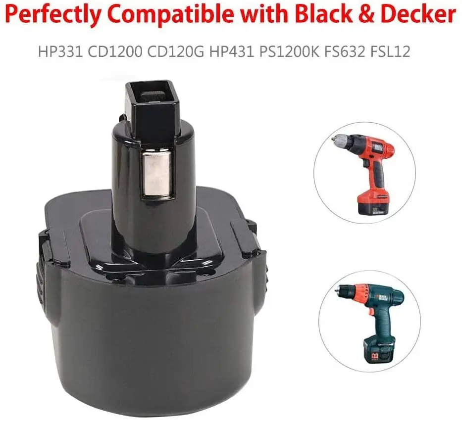 Перезаряжаемый никель-металлогидридный аккумулятор A9252 12 В для Black &amp Decker PS130 PS3525