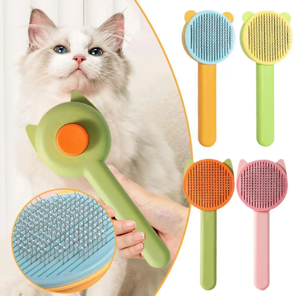 

Pet Comb Self-cleaning Dog Massage Pet Hair Removal Pet Cat Brush Grooming Cat Accessories And Dog Supplies H1P1