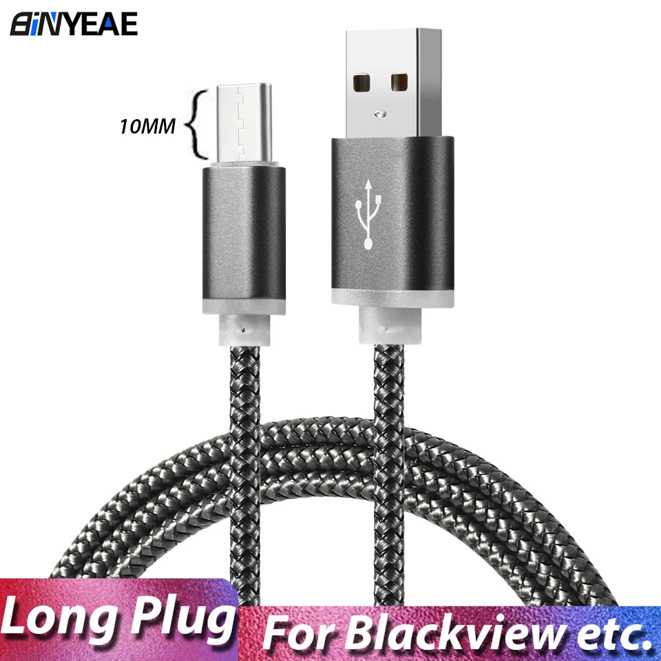 10mm Long USB Type C Fast Charging Cable For Blackview Bv9900 Pro Bv6100 Bv9700 BV9600 Oukitel U18 USB-C Cabel Wire Charger Plug - купить по