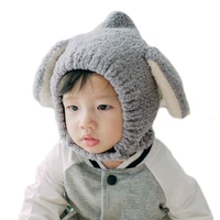 soft velvet cartoon warm baby hat cute cap winter knitted hats with earflap face cover for girls boys 0 24 months newborn baby