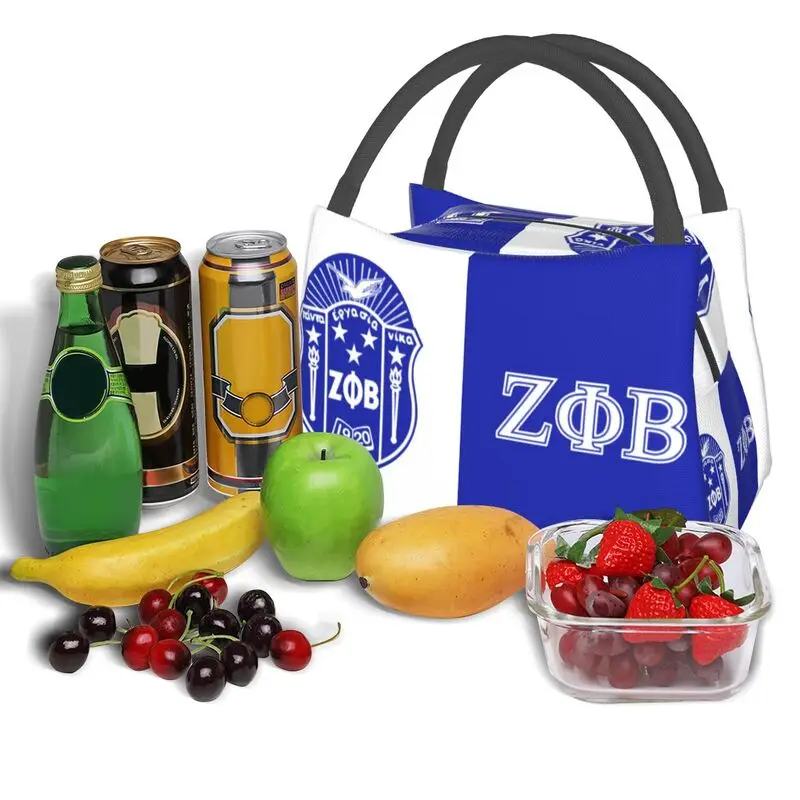 Zeta Phi Beta Logo Insulated Lunch Bag for Camping Travel Leakproof Cooler Thermal Lunch Box Women Thermal Bags images - 6