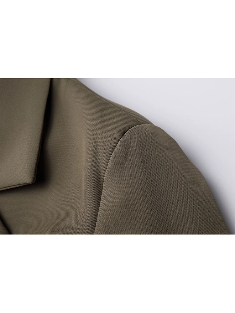 Женский простой базовый классический блейзер винтажный двубортный пиджак