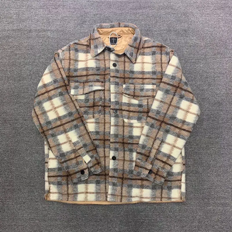 

Travis Scott Cactus Jack Shirt Casual Plaid Woolen Shirt Men Women 1:1 High Quality Travis Scott Loose Jacket
