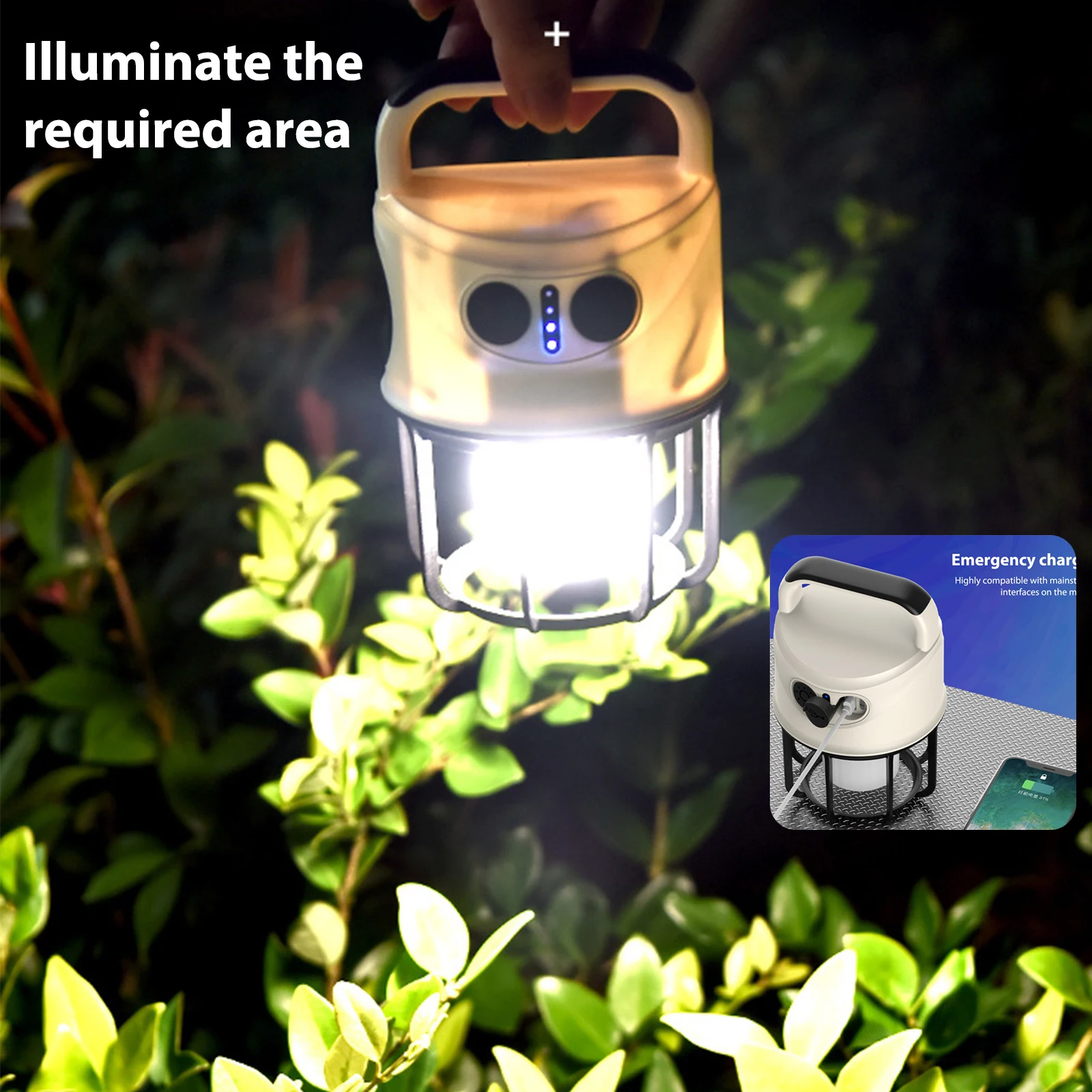 

Портативные фонари с двойным светильник ником света, подвесные светильники с зарядкой типа C, водонепроницаемые затемнясветильник льники д...