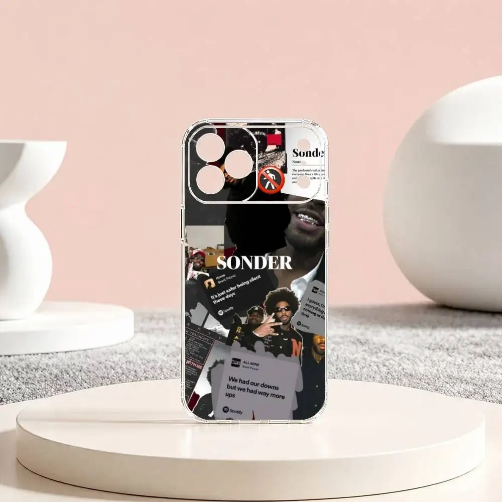 Фото Чехол для телефона Singer B-Brent Faiyaz Gift для iPhone 17 16 15 14 13 12 11 Mini Pro Max Plus, прозрачный №5