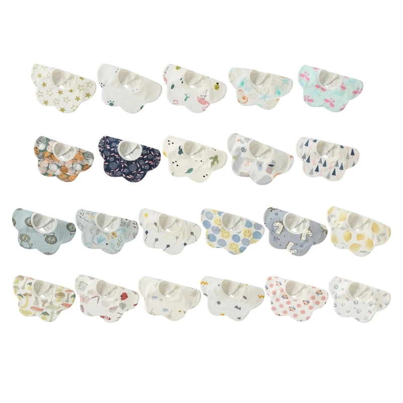 

Baby Burp Cloth Cotton Bibs Cute Print Newborn Teething Bib 6-Shaped Drooling Bibs Breathable Newborn Nursing Bib 1560