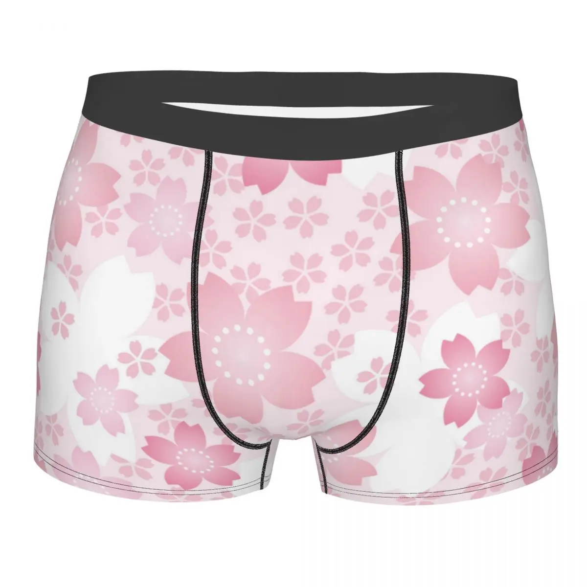 

Трусы-боксеры Мужские дышащие, мягкое нижнее белье розового цвета, японские цветущие вишни, брифы