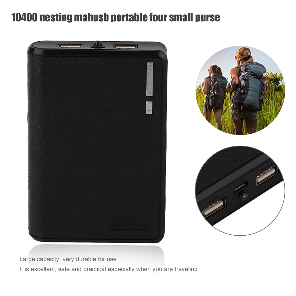 

Large Capacity 10400MAH 4*18650 DIY Battery External Power Bank Case Mobile Phone Battery Charger Suitable For Iphone Cell phone