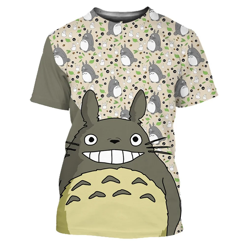 

Summer Men's T-Shirt Japanese Anime Spirited Away Cute Totoro Harajuku Kawaii Casual T-shirt Tops