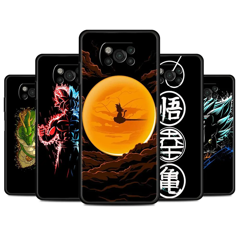 

Cartoon Dragon Ball Anime Case For Xiaomi Mi Poco X3 NFC M3 M4 Pro 11 10T Note 10 Lite F1 F3 X3 GT Black Soft Phone Funda Cover