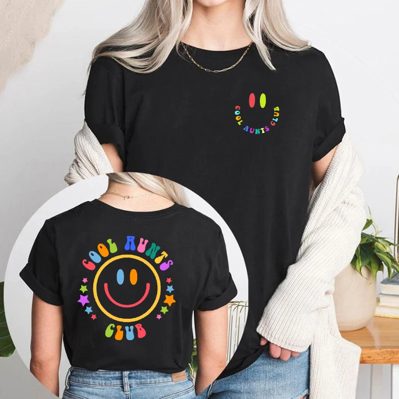 

Cool Aunts Club T-shirt Women Men Cool Auntie Sisters T Shirts Summer Cotton Short Sleeve O Neck Tee Shirt Fashion Woman Clothes