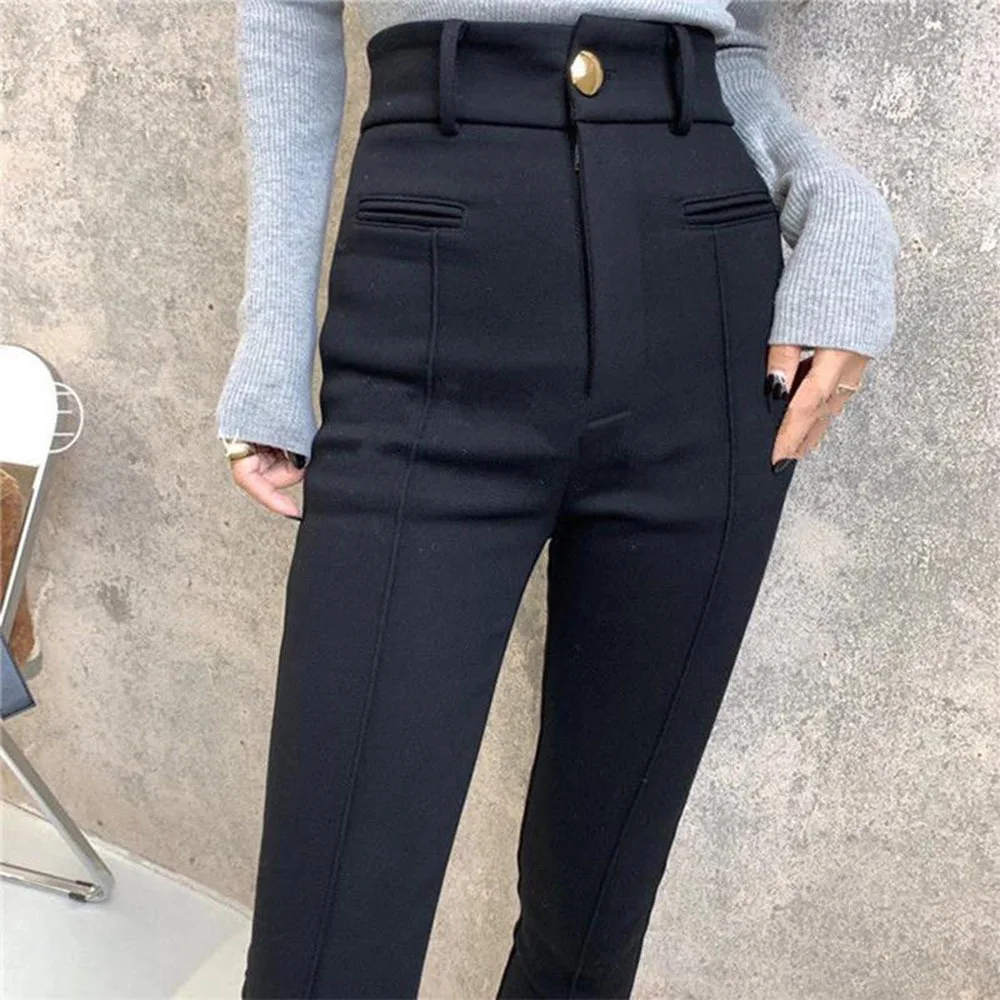 

Sexy Pants Woman 2022 Fashion Hihg Waist Black Skinny Y2k Pants Women Elegant Streetwear Gothic Legging Trousers