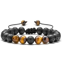 natural semi precious stone bracelet tigers eye turquoise hand made volcanic stone bracelet charm jewelry accessories wholesale
