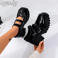 Mary Jane shoes, platform shoes, women's 2022 autumn sandals, retro single shoes, double buckle thick-soled small leather shoes