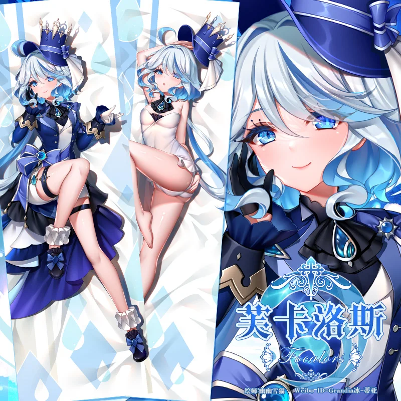 

Focalors Dakimakura Genshin Impact Game Sexy Hugging Fullbody Pillow Case Cushion Cover Otaku Pillowcase Home Bedding Decor Gift