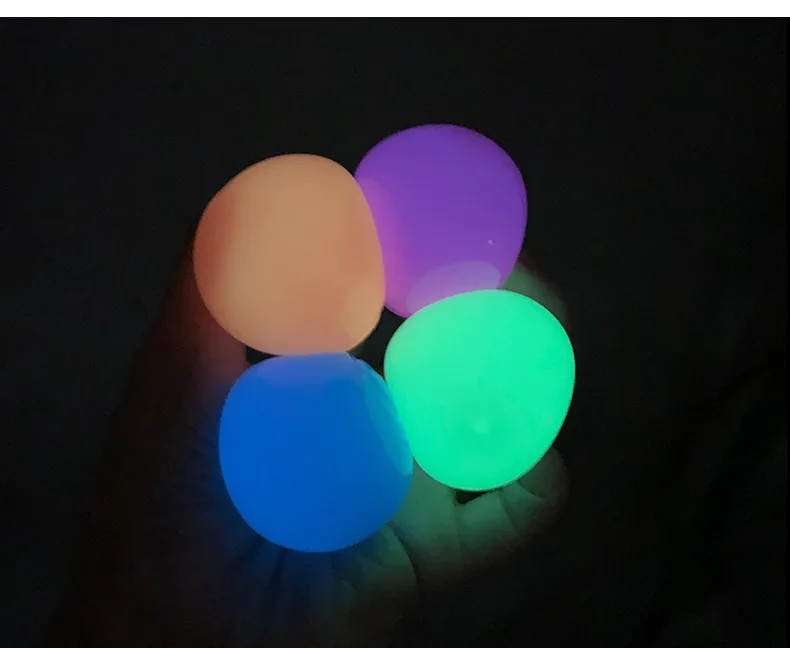 4-pcs Luminous Sticky Target To Vent Artifact Ball Sticky Wall Ball Suction Top Ball Toy Then Throwing Decompression Ball enlarge