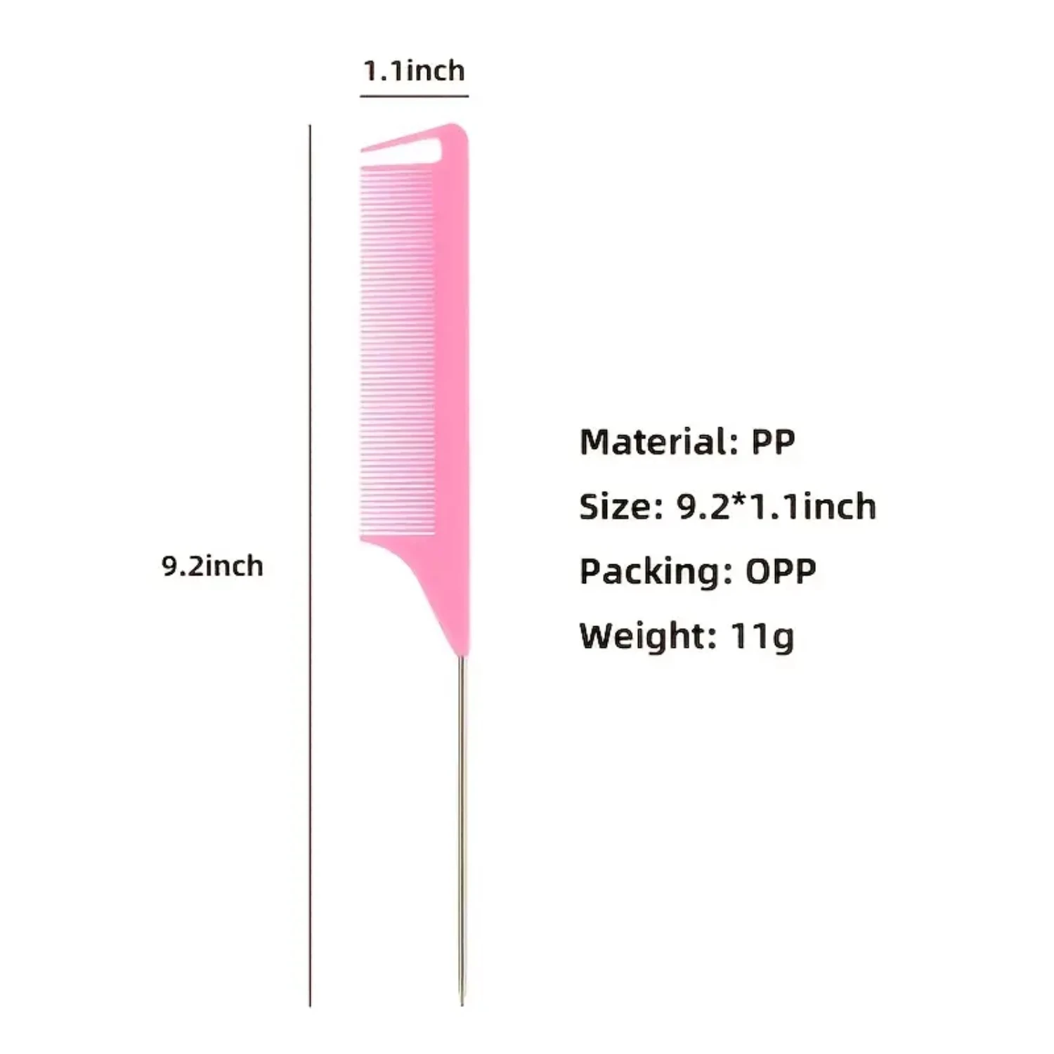 Стильная профессиональная черная металлическая булавка с мелкими зубьями
