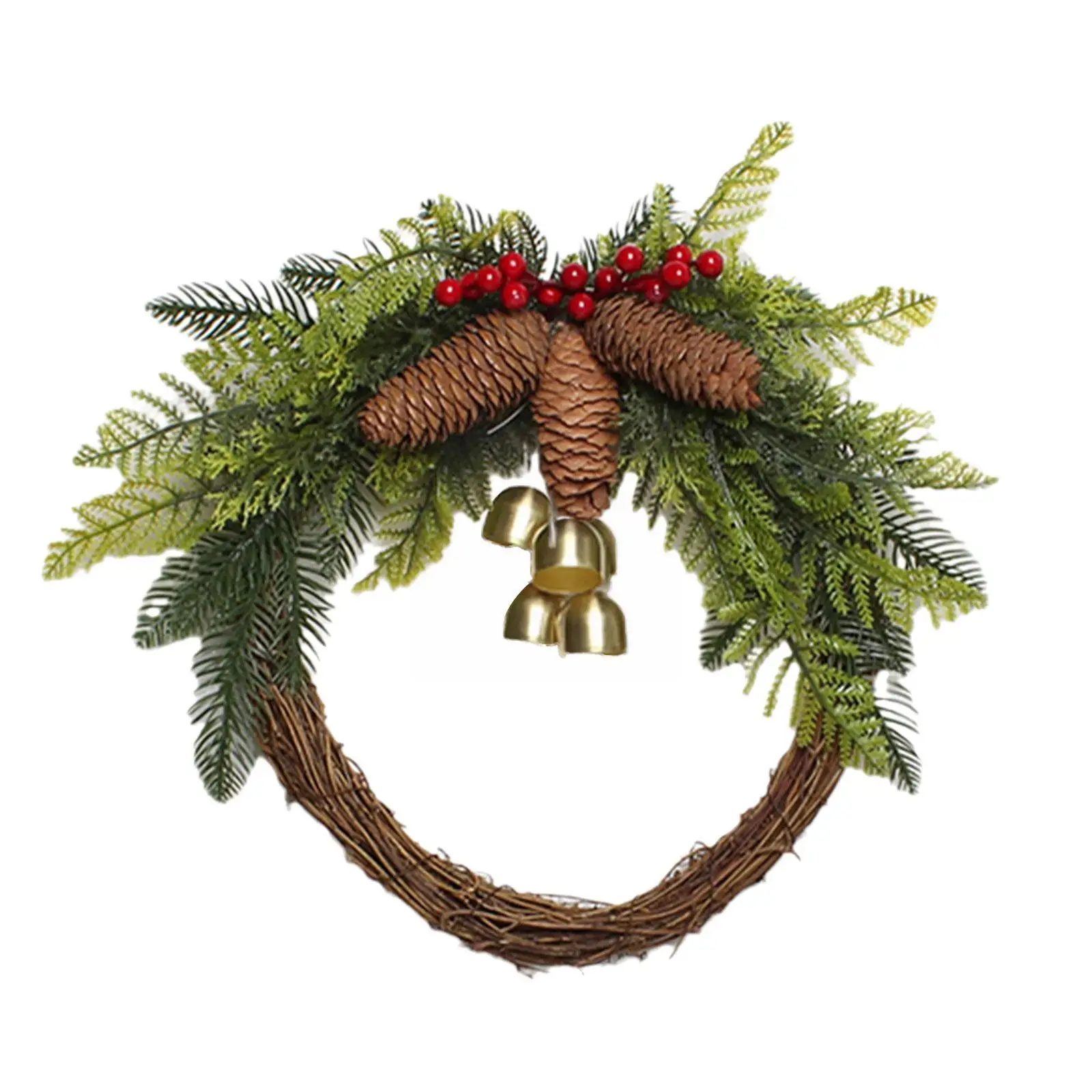 

Christmas Rattan Wreath Pine Natural Branches Berries&pine Cones For Diy Christmas Wreath Supplies Home Door Decoration L3s3
