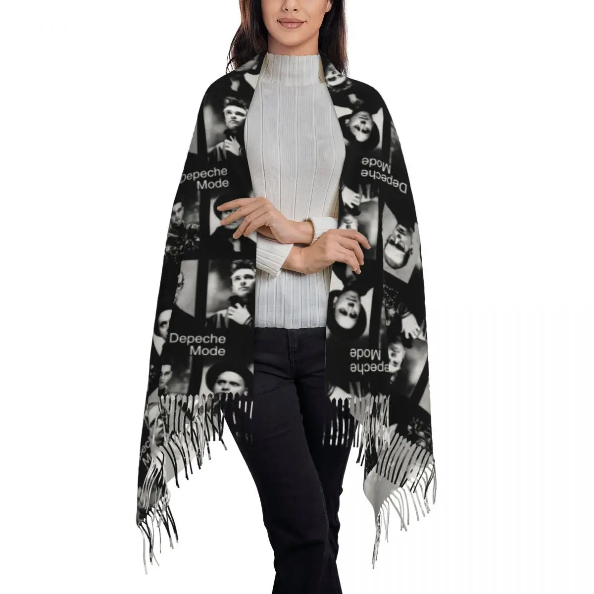 Индивидуальный электронный рок-шарф Depeche Cool Mode женские длинные зимние теплые