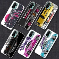 japan tokyo jdm drift sports car phone case for xiaomi redmi note 9s 8 11 7 9 10 pro s 11s clear cover red mi note 8pro k40 case