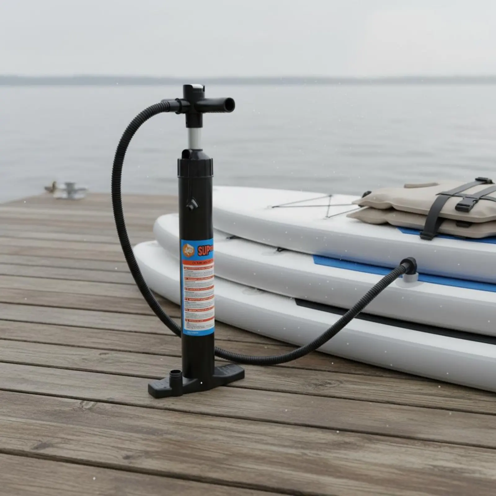 Ручной насос двойного действия 27,5 PSI для SUP-досок, портативный, черный, для озер и рек (art.: 3920da8ca6199) - 3920da8ca6199
