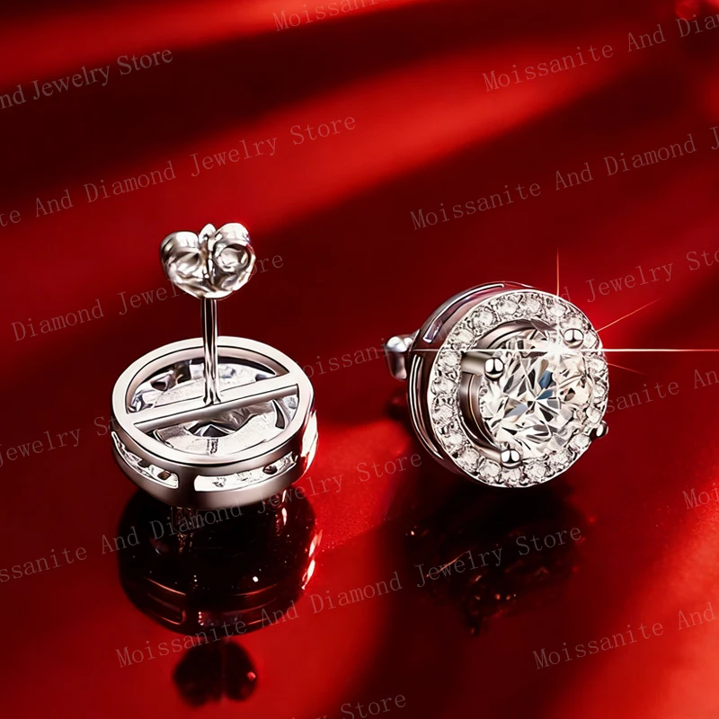 Фото Серьги с муассанитом 0.5, 1.0, 2.0 карата, серебро 925 пробы, с сертификатом GRA, проходят тест на алмазный тестер, модные свадебные украшения, подарок №5