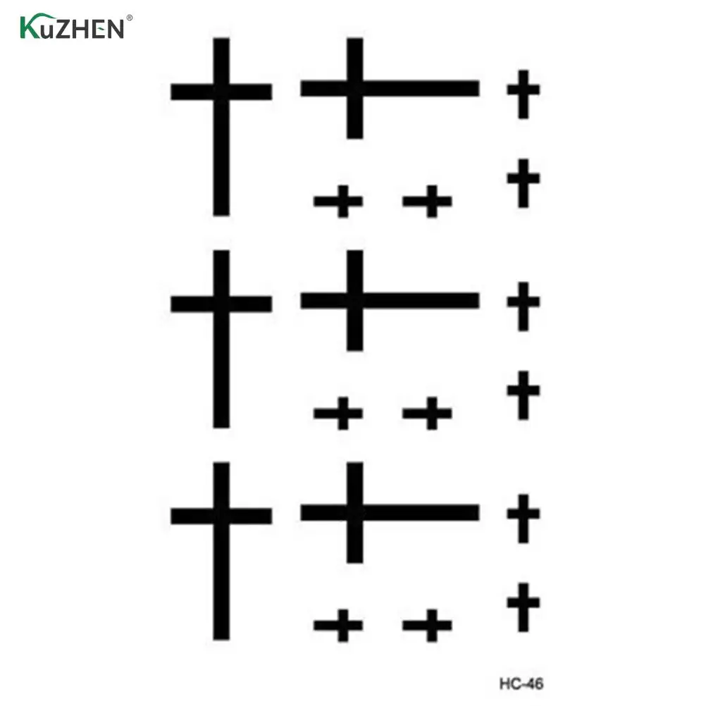 

2 Sheets Cross Temporary Tattoos Waterproof Women Fashion Fake Body Art Arm Tattoo Sticker Kids Hand Tatoo 10.5X6cm