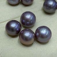 huge pair of 11 12mm natural south sea genuine purple lavender round good luste loose pearl gemstones