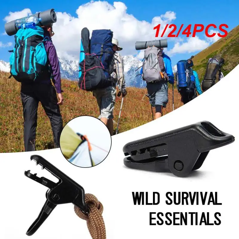 

1/2/4PCS Tent Clips Awning Wind Rope Clamps Plastic Tent Alligator Clip Hook Pull Point Outdoor Camping Tent Accessories